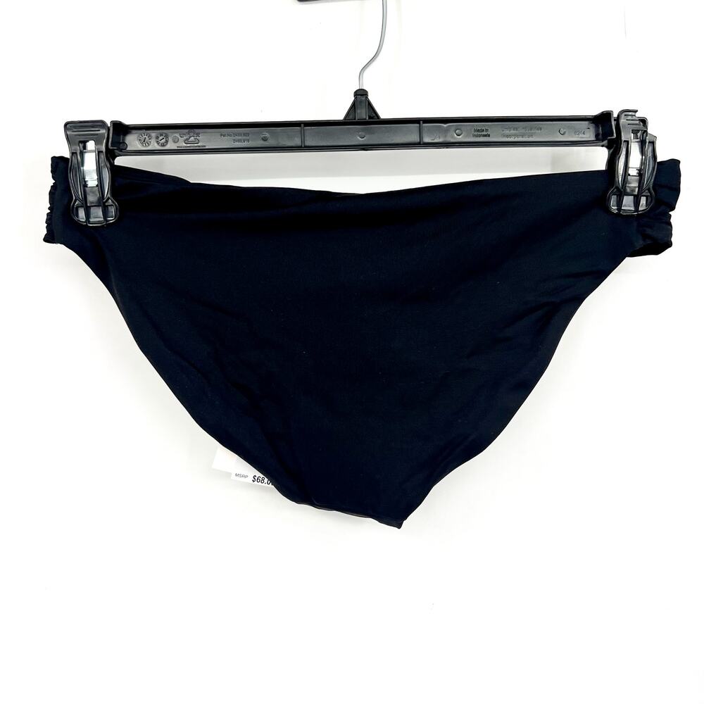 BECCA Women's Muse Side Ruched Bikini Bottoms Small Black Hipster NWT - Picture 7 of 13